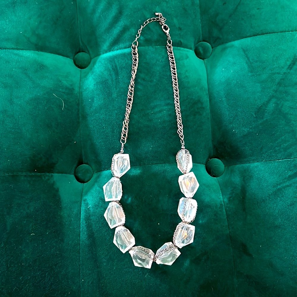 Stunning clear stone & chain Necklace